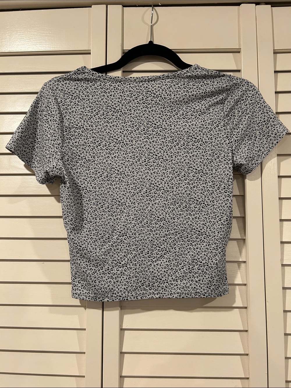 gaze Short Sleeve Leopard Spot Tee - White & Black Size XS - Picture 3 of 5